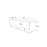 Mueble Mesa TV Moderno con 1 Puerta y Estantes en Melamina Color Madera