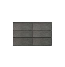 Cómoda de 6 Cajones con Amplio Espacio de Almacenaje - Mármol Gris - 120x40x75 cm - Mueble Moderno para Dormitorio.