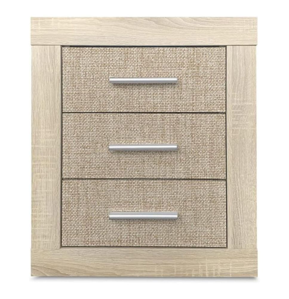 Mesita de Noche, Mesilla de Dormitorio, Color Madera, Medidas: 50 cm (Lar) x 34,6 cm (Fon) x 60 cm (Al)